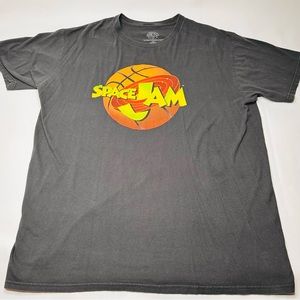 VTG 90s Space Jam Mens Crewneck Black TShirt Graphic Basketball Classic Logo XXL